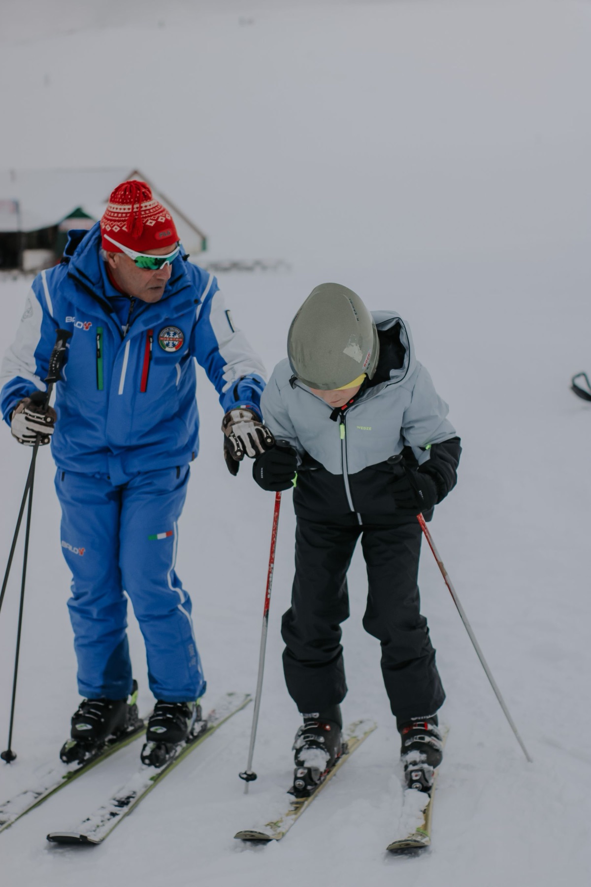 An instructor helping a learner